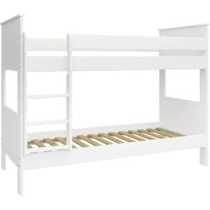 Etagenbett Oscar + Lattenrost 90x200 Hochbett Kinderbett Bett Spielbett weiss